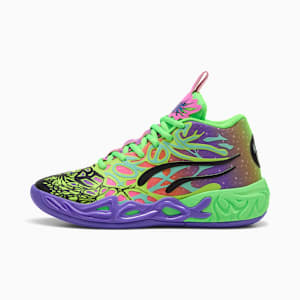 MB.04 Be You Basketball Shoes Youth, PUMA Black-Electric Peppermint-Fluro Green Pes, extralarge