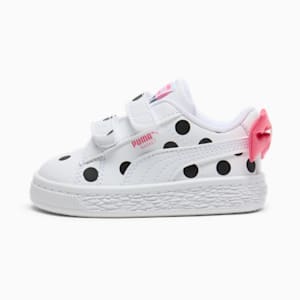 Basket Bow Toddlers' Sneakers, PUMA White-PUMA Black-Magic Rose, extralarge