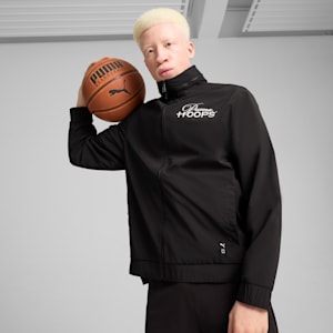 Media Day Men's Basketball Jacket, PUMA Black-AOP, extralarge