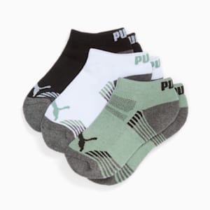 Big Kids' Half-Terry Low Cut Socks (3 Pairs), WHITE / GREEN, extralarge