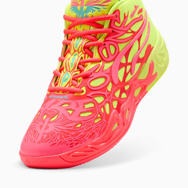 PUMA x LAMELO BALL MB.04 1Love Men's Basketball Shoes, Pink Alert-Yellow Alert, extralarge