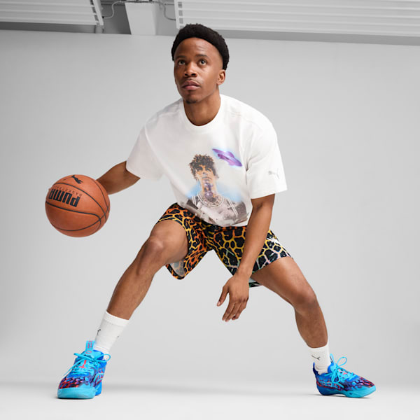 PUMA x LAMELO BALL Alien Skin Men's Basketball Shorts, PUMA Black-AOP, extralarge