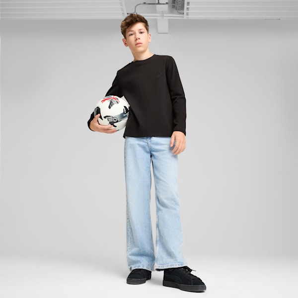 Camiseta de manga larga PUMA x CHRISTIAN PULISIC Stealth para niños grandes, PUMA Black, extralarge