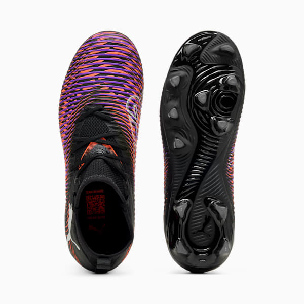 Tacos de fútbol FUTURE 8 MATCH FG/AG para adolescentes, PUMA Black-PUMA White-Glowing Red, large-MEX