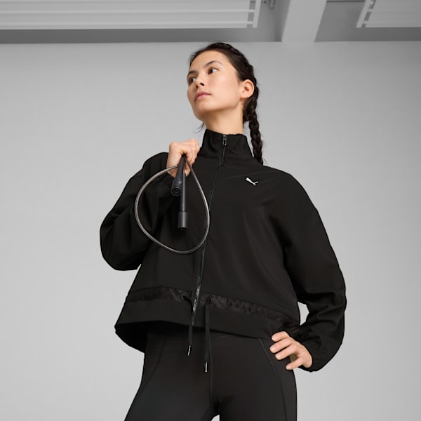LACE Woven Jacket Women, PUMA Black, large-MEX