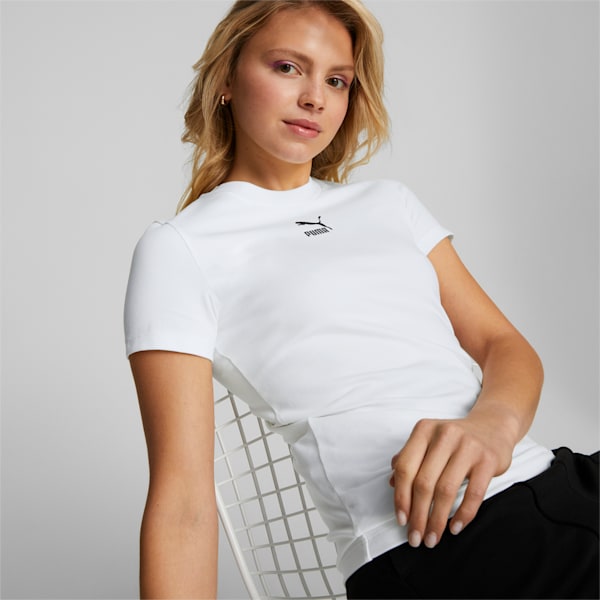 Classics Slim Tee Women, Puma White, large-MEX