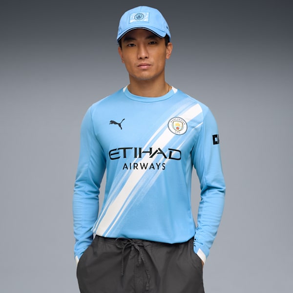 Manchester City 25/26 Long Sleeve Home Jersey Men, Team Light Blue-PUMA White, large-MEX